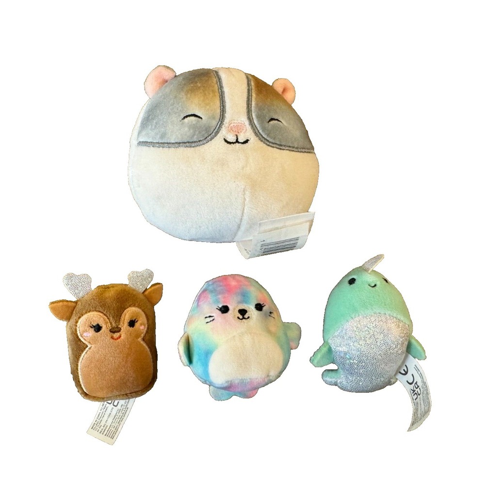 Squishville Squishmallow Lot Mini Stuffed Animal Plush Hamster Deer Seal Narwhal